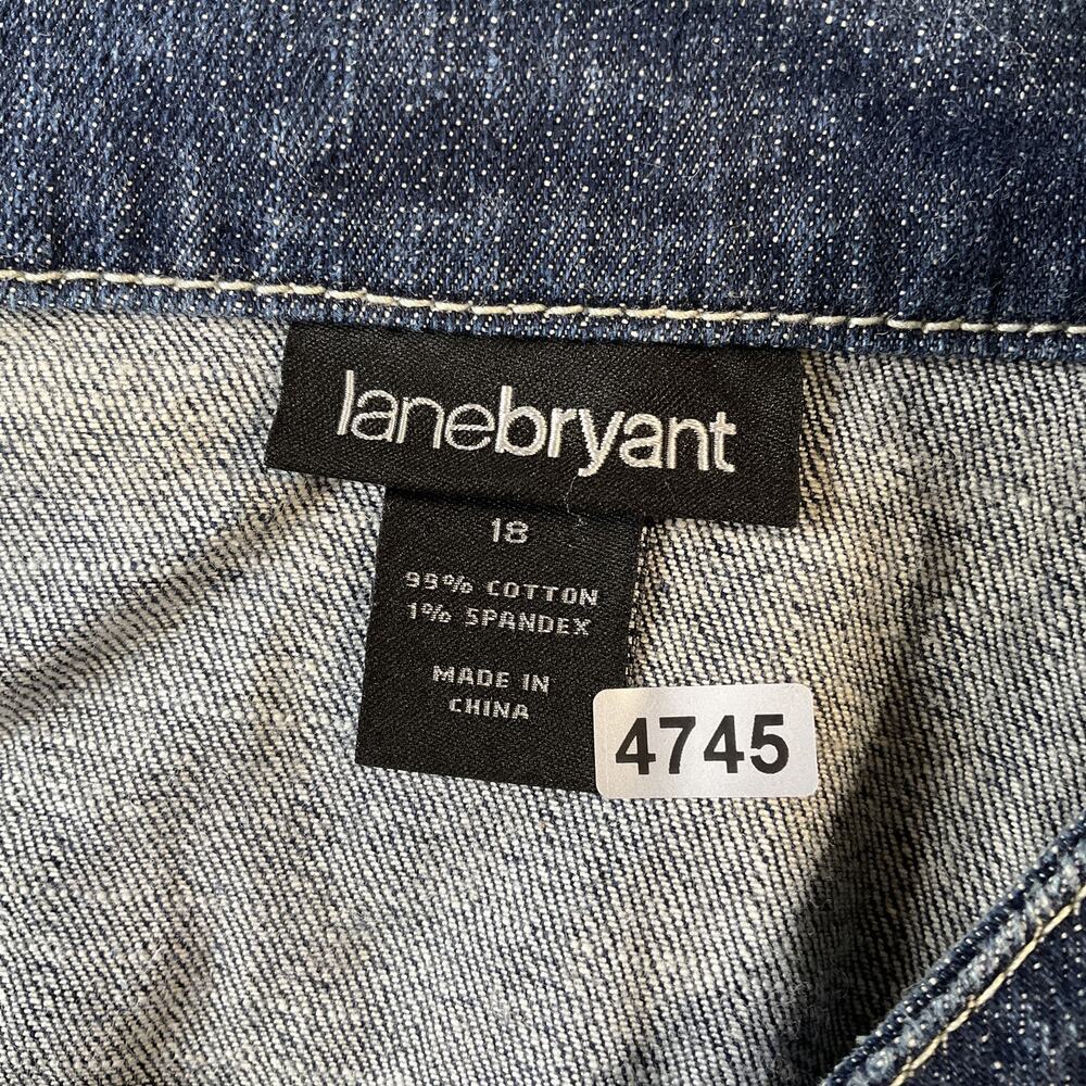 Lane Bryant Women Jacket 18 Blue Denim Jacket Western Button Long Sleeve Inner - Picture 2 of 8